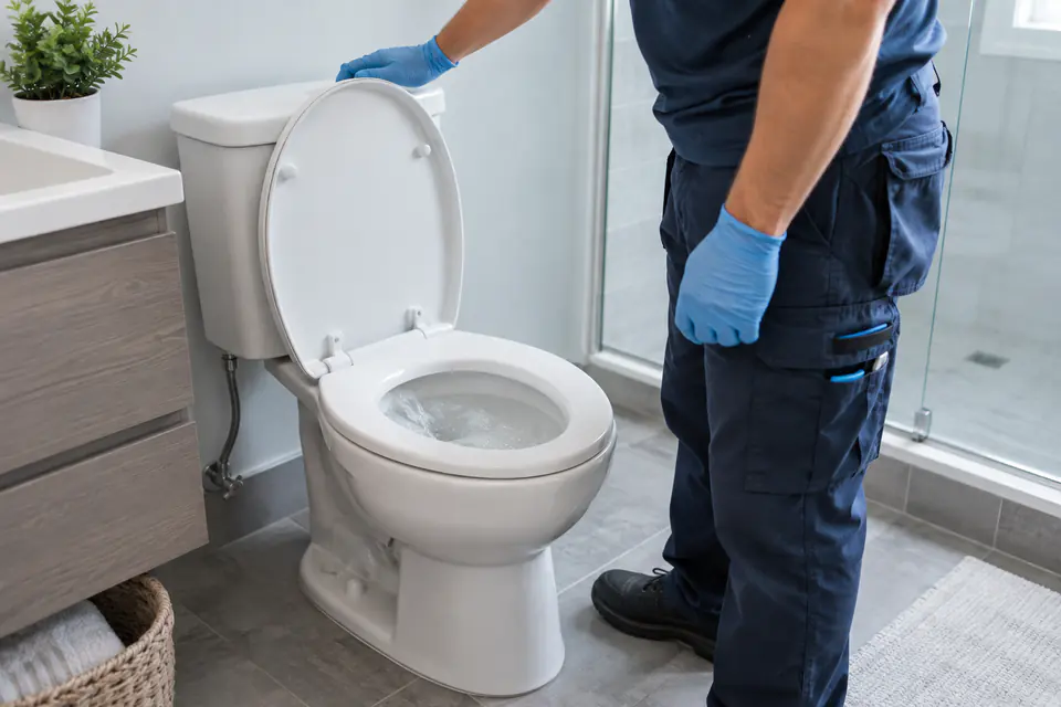 Resultado após desentupimento de vaso sanitário realizado em Franca